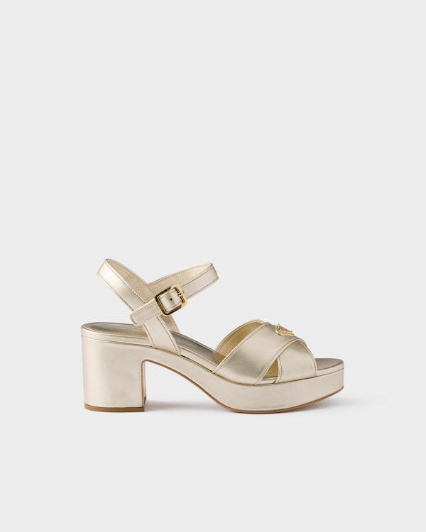 Nappa leather platform sandals - Pyrite Nappa leather platform sandals - Pyrite