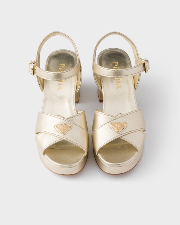 Nappa leather platform sandals - Pyrite Nappa leather platform sandals - Pyrite