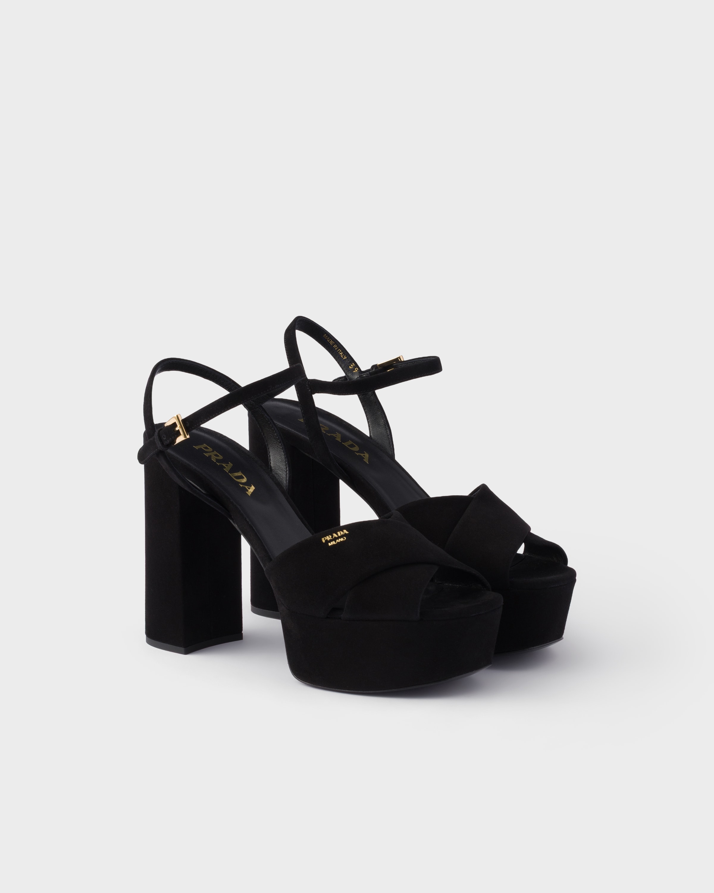 Black Suede platform sandals | PRADA - United States
