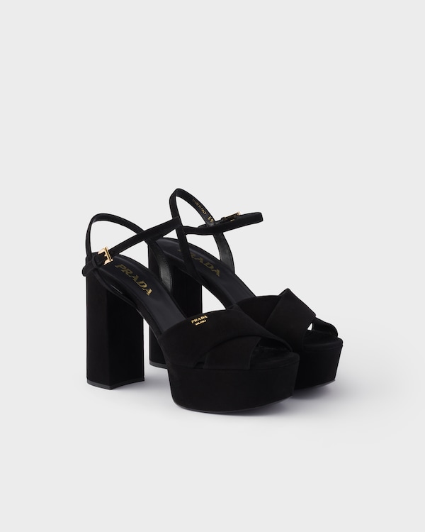 Suede platform sandals - Black Suede platform sandals - Black