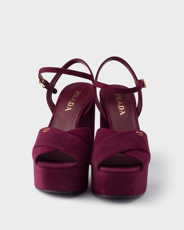 Suede platform sandals - Burgundy Suede platform sandals - Burgundy