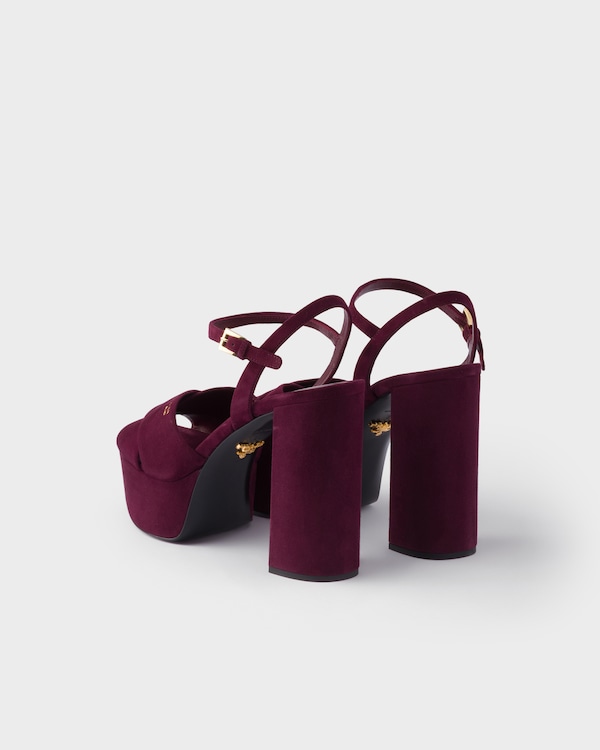 Suede platform sandals - Burgundy Suede platform sandals - Burgundy