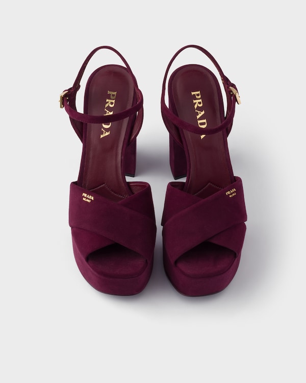 Suede platform sandals - Burgundy Suede platform sandals - Burgundy