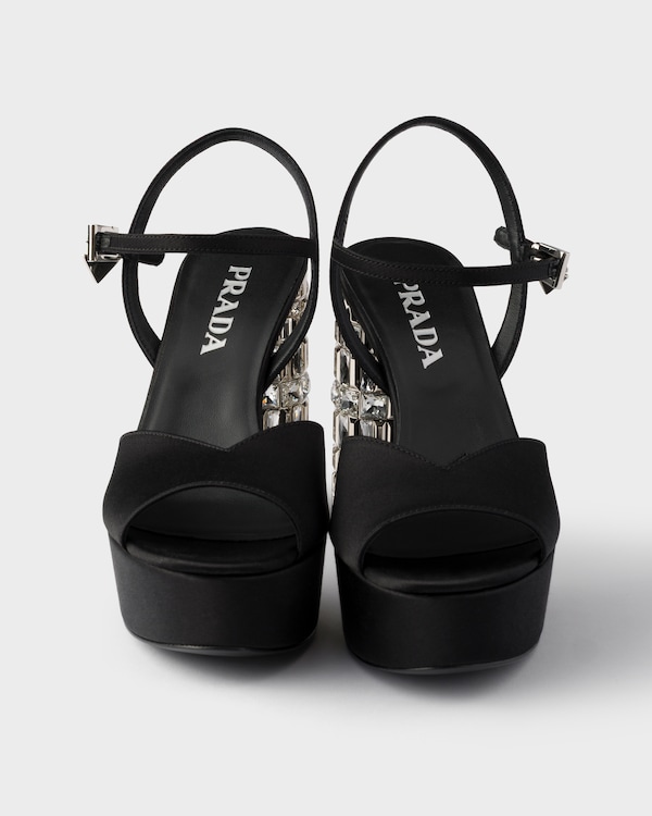 Satin platform sandals - Negro Satin platform sandals - Negro