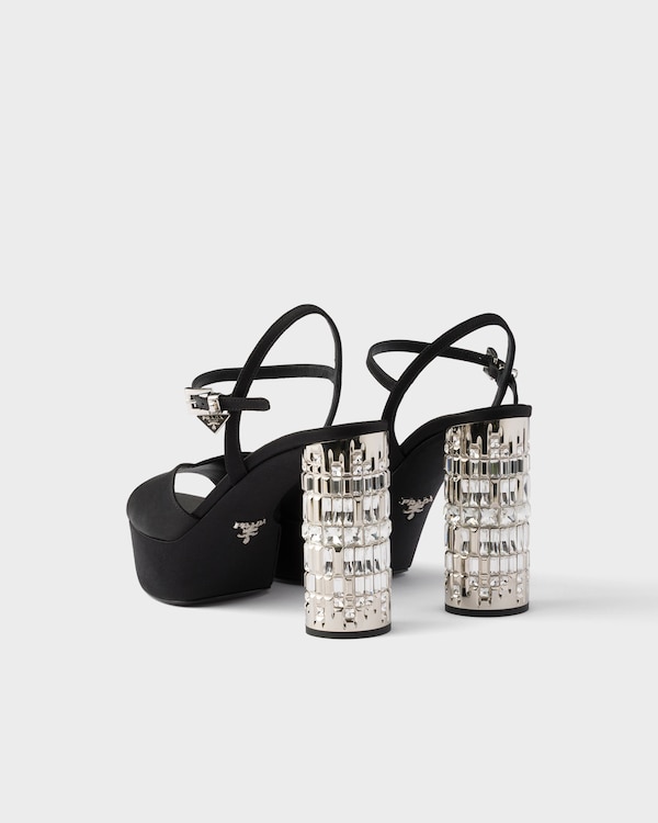 Satin platform sandals - Negro Satin platform sandals - Negro