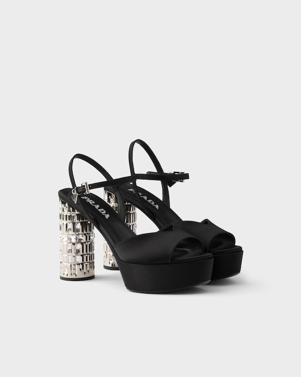 Satin platform sandals - Negro Satin platform sandals - Negro