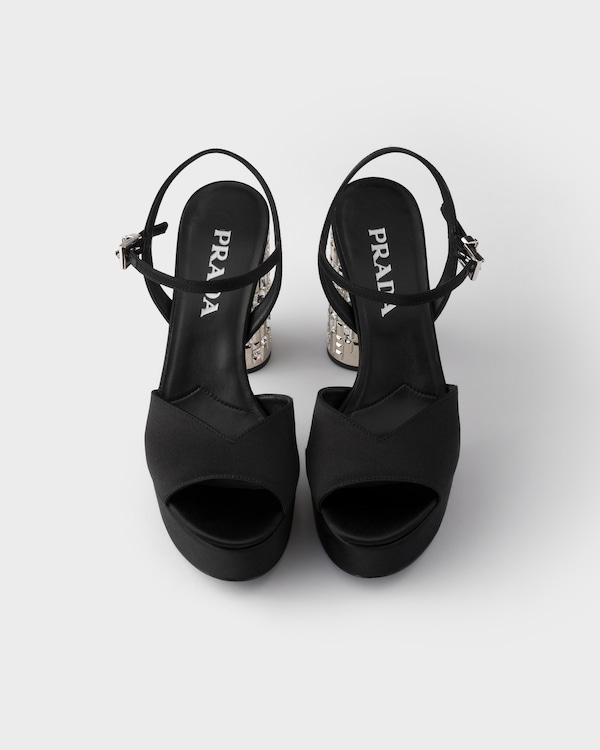 Satin platform sandals - Negro Satin platform sandals - Negro