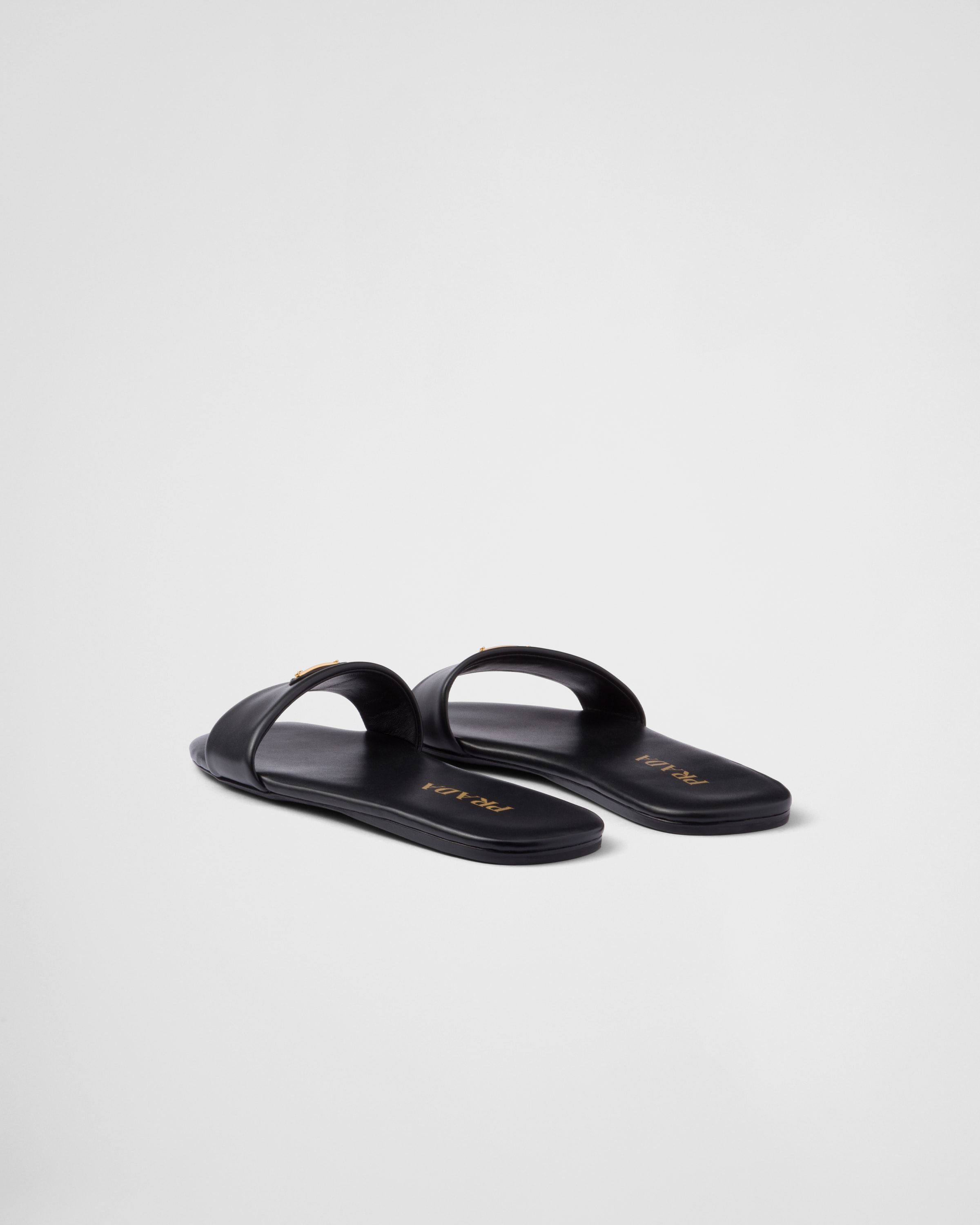 Prada leather slides cheap