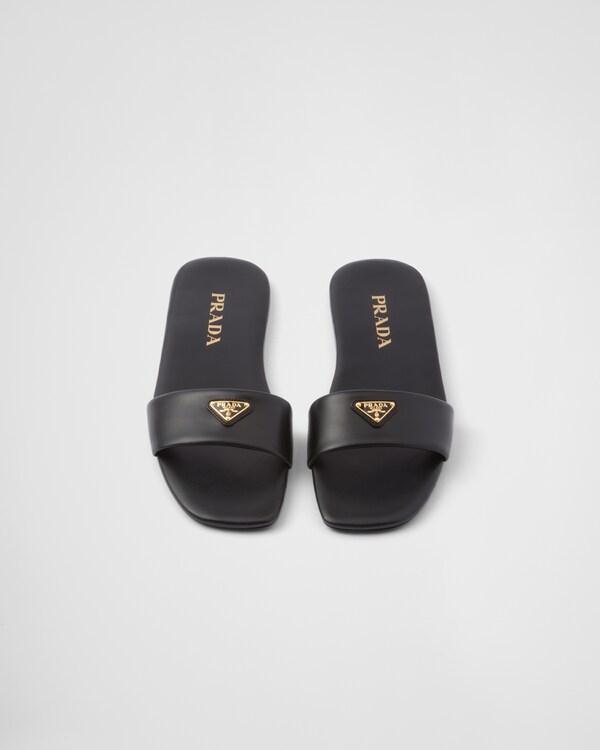 Leather slides Leather slides