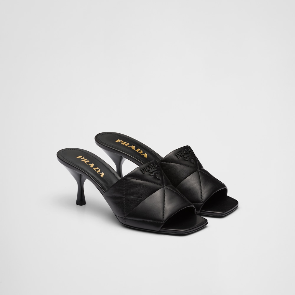 Prada صندل بكعب عالٍ مبطن من جلد نابا 1