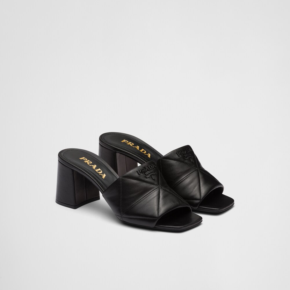 Prada صندل بكعب عالٍ مبطن من جلد نابا 1