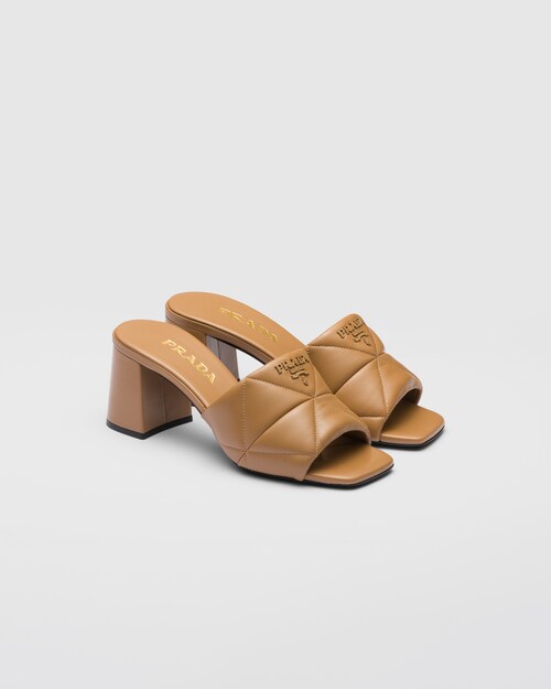 Prada Quilted nappa leather heeled sandals 1