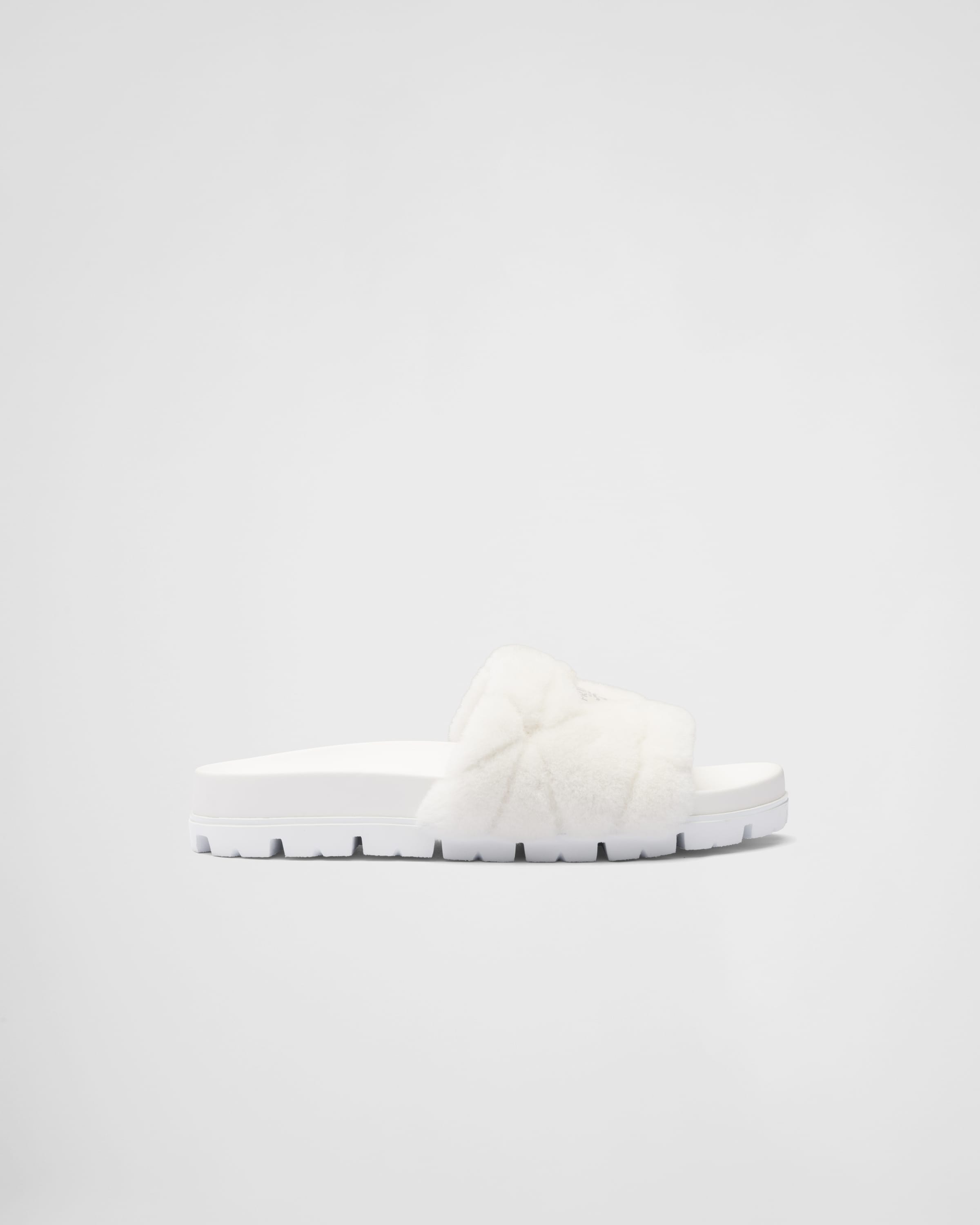 Prada shop shearling slides