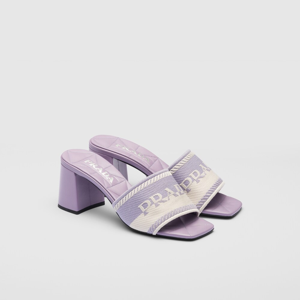 Prada Embroidered fabric sandals 1