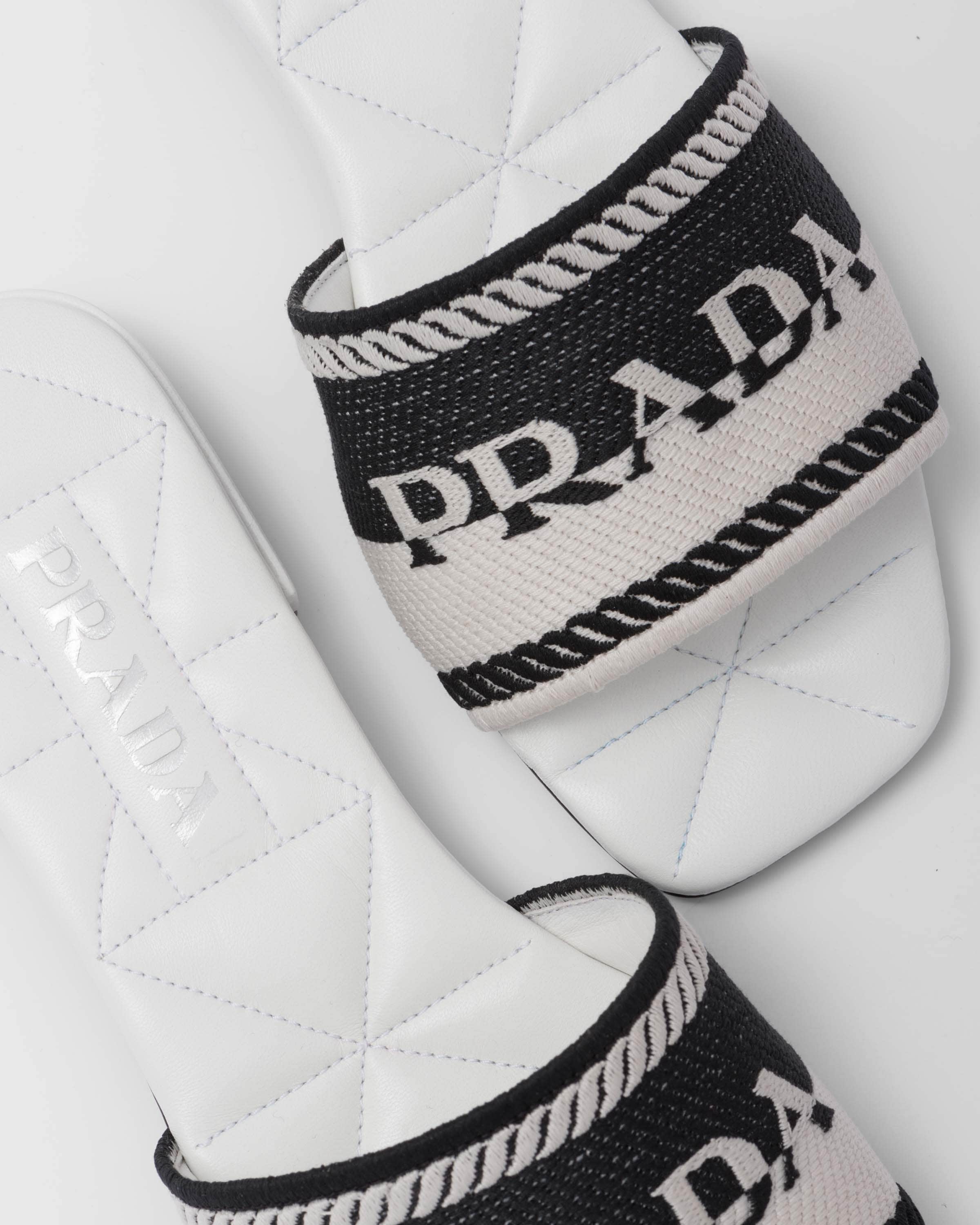Prada Embroidered fabric slides 5