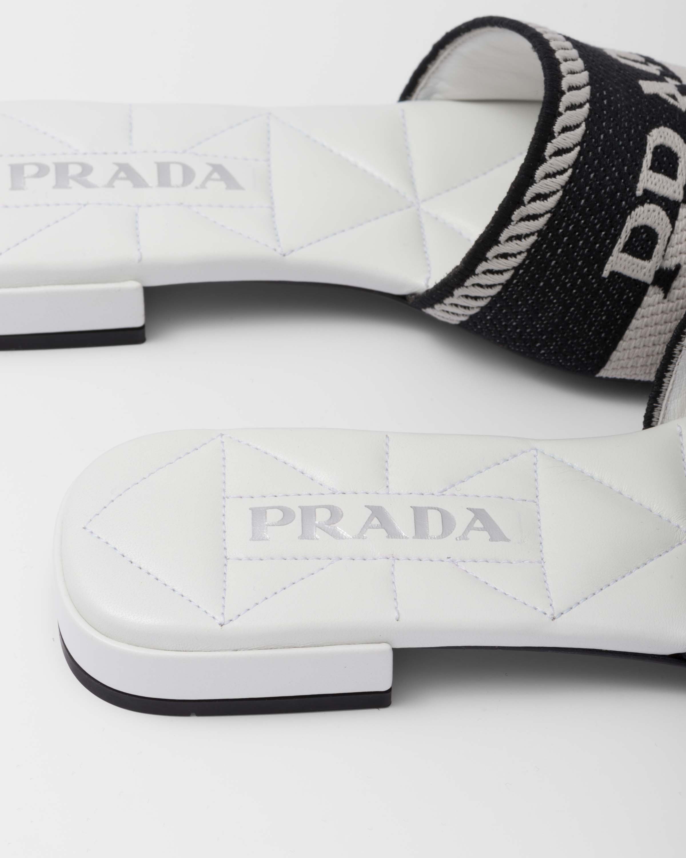 Prada Embroidered fabric slides 6