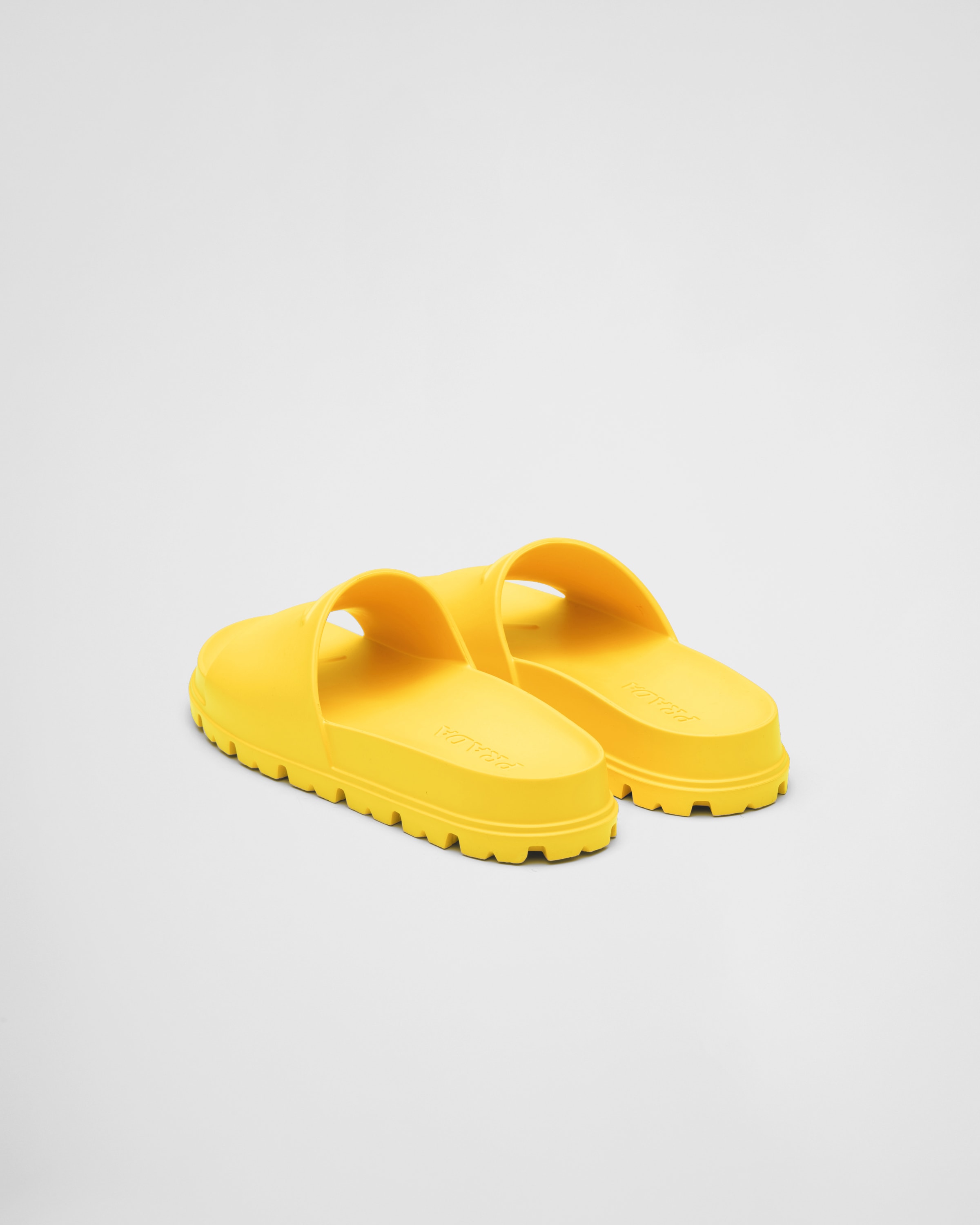 Sunny Yellow Rubber slides | Prada