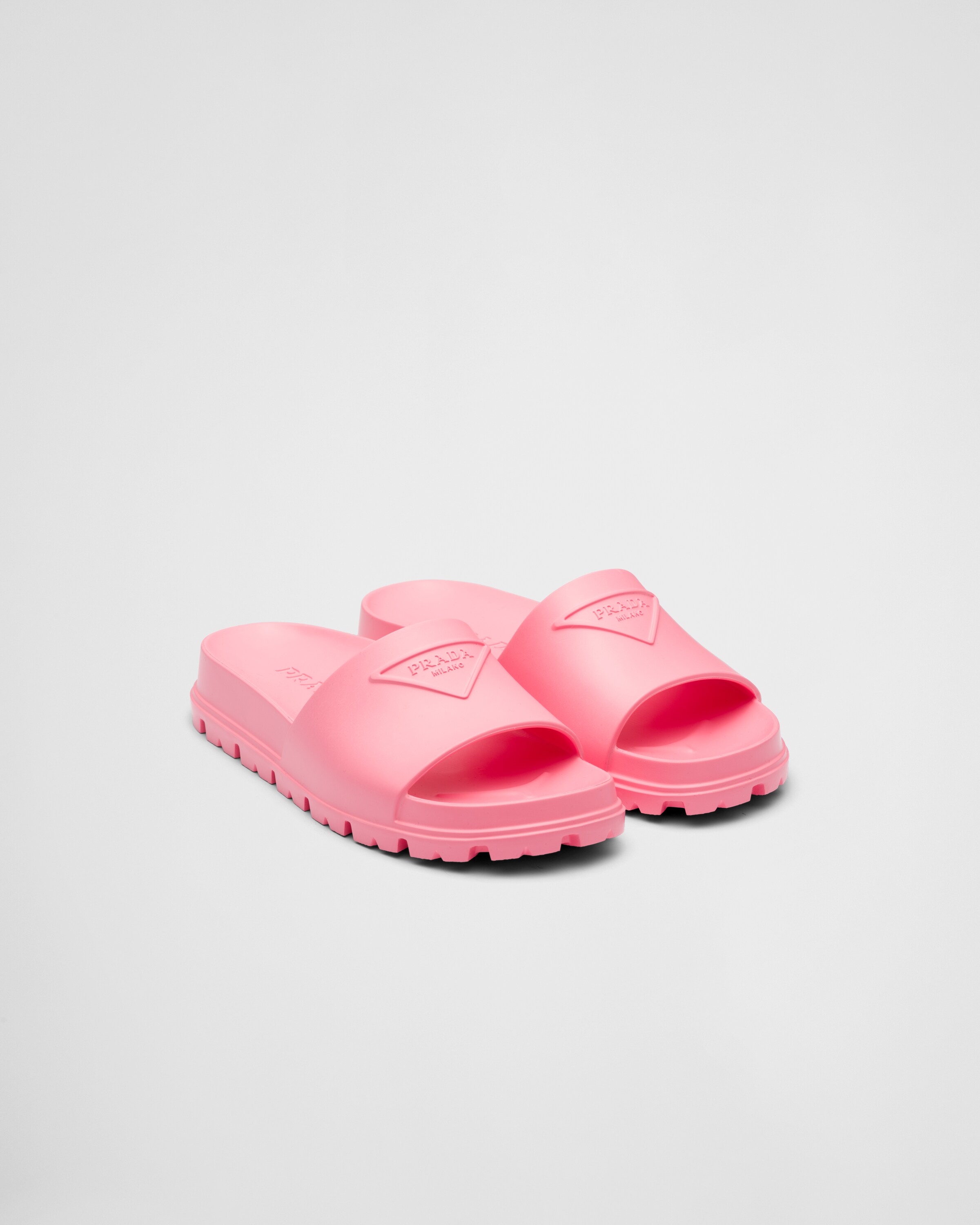 Begonia Pink Rubber Slides PRADA