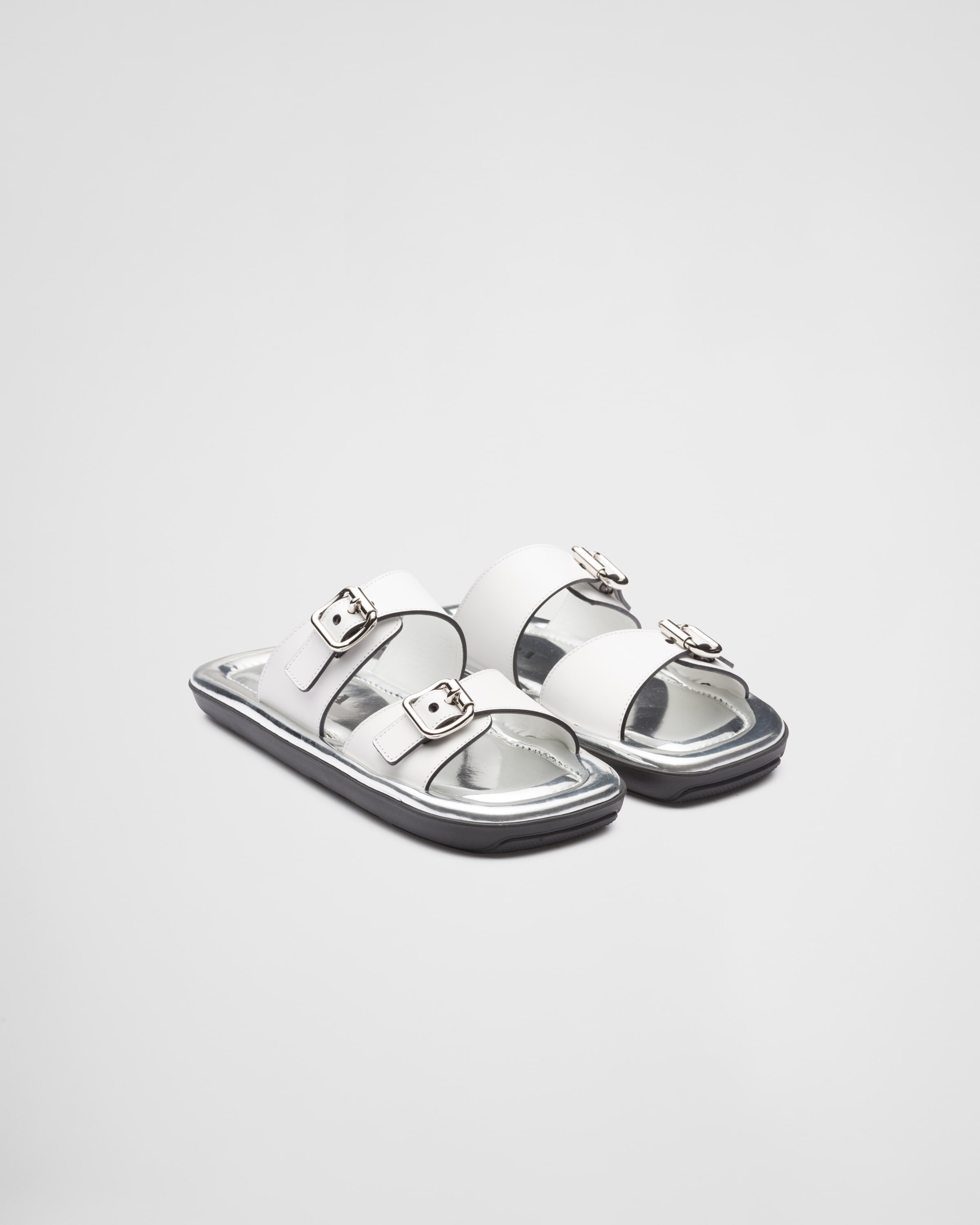 White Leather sandals | Prada