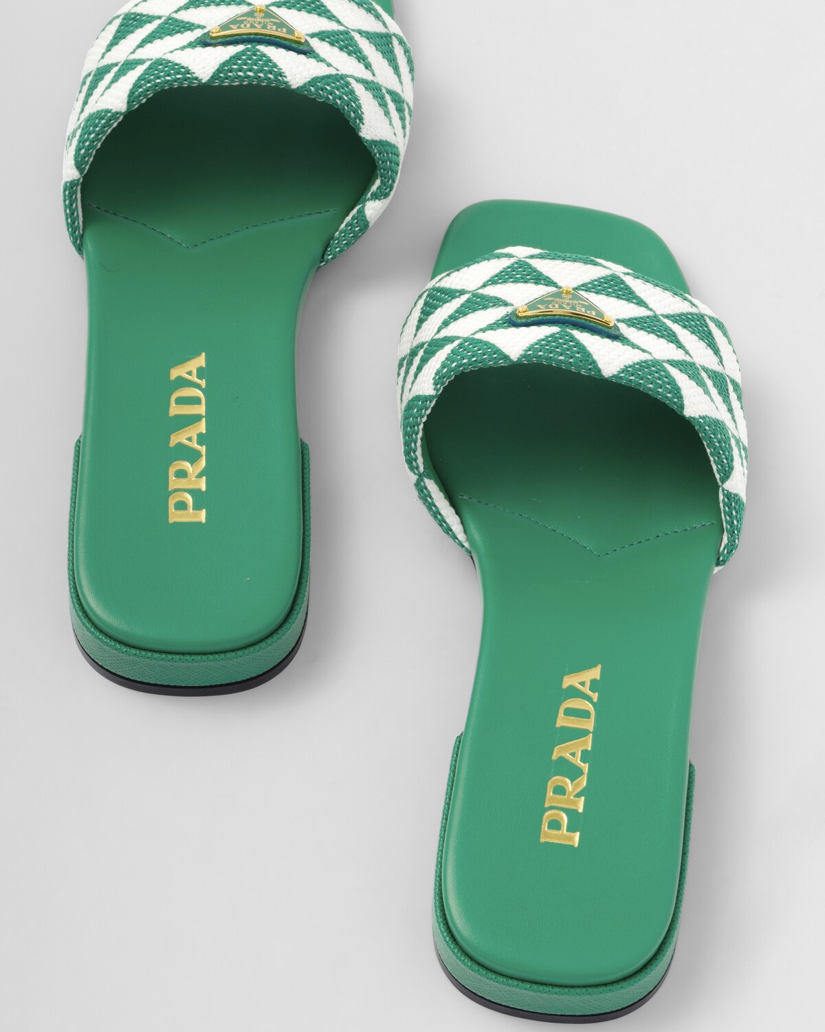 Mango/white Embroidered Fabric Slides PRADA
