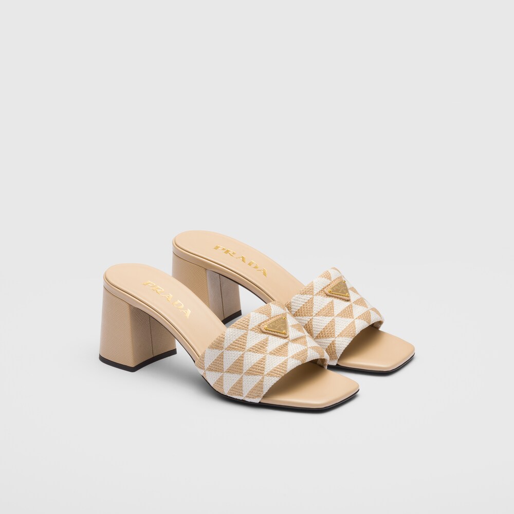 Prada Embroidered fabric sandals 1