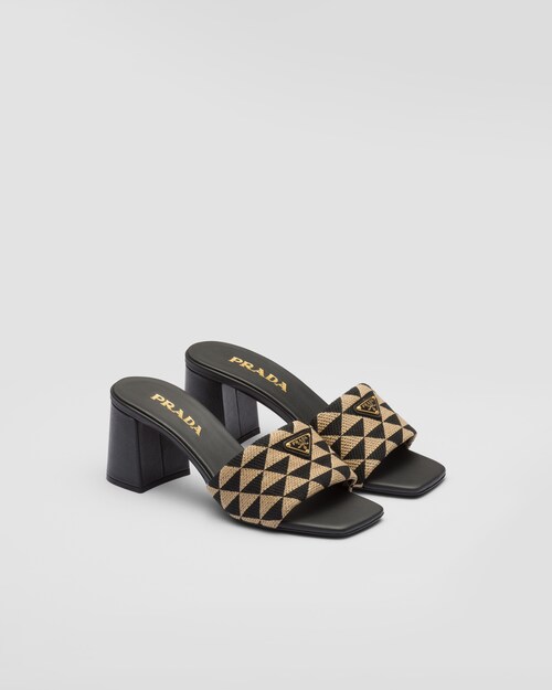 Prada Sandales en tissu brodé 1