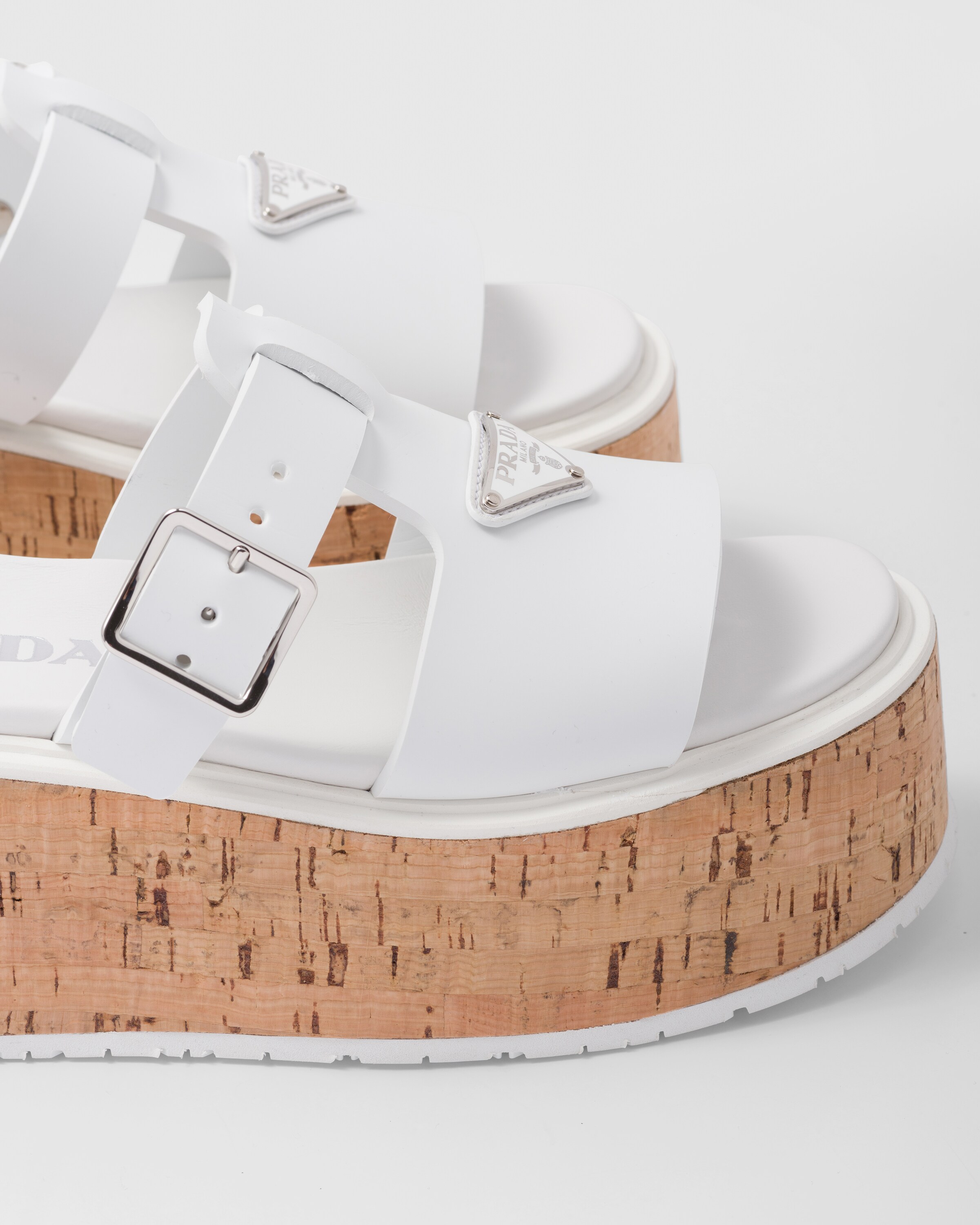 white rubber platform sandals