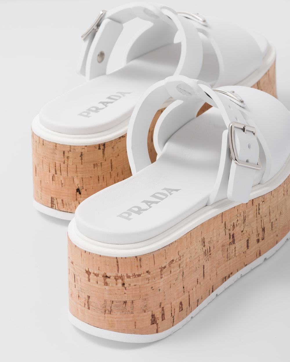 white rubber platform sandals