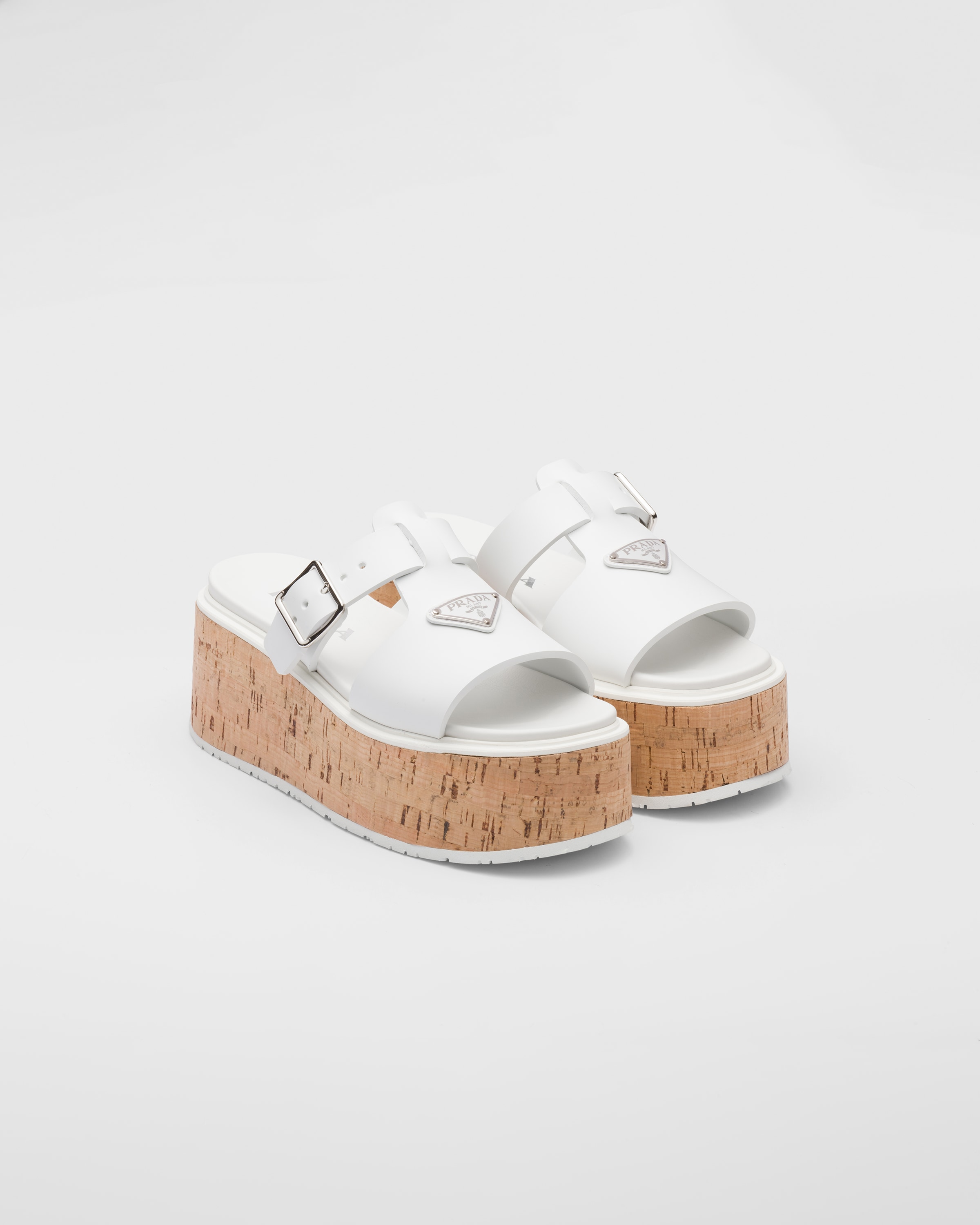 white rubber platform sandals