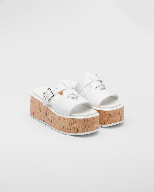 white rubber platform sandals