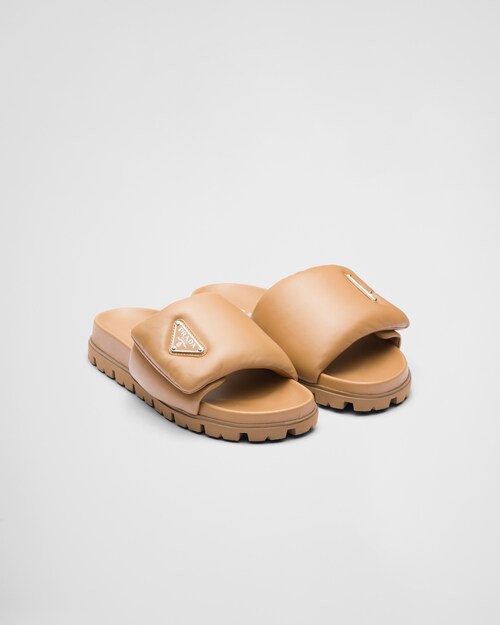 Prada Prada Soft padded nappa leather slides 1