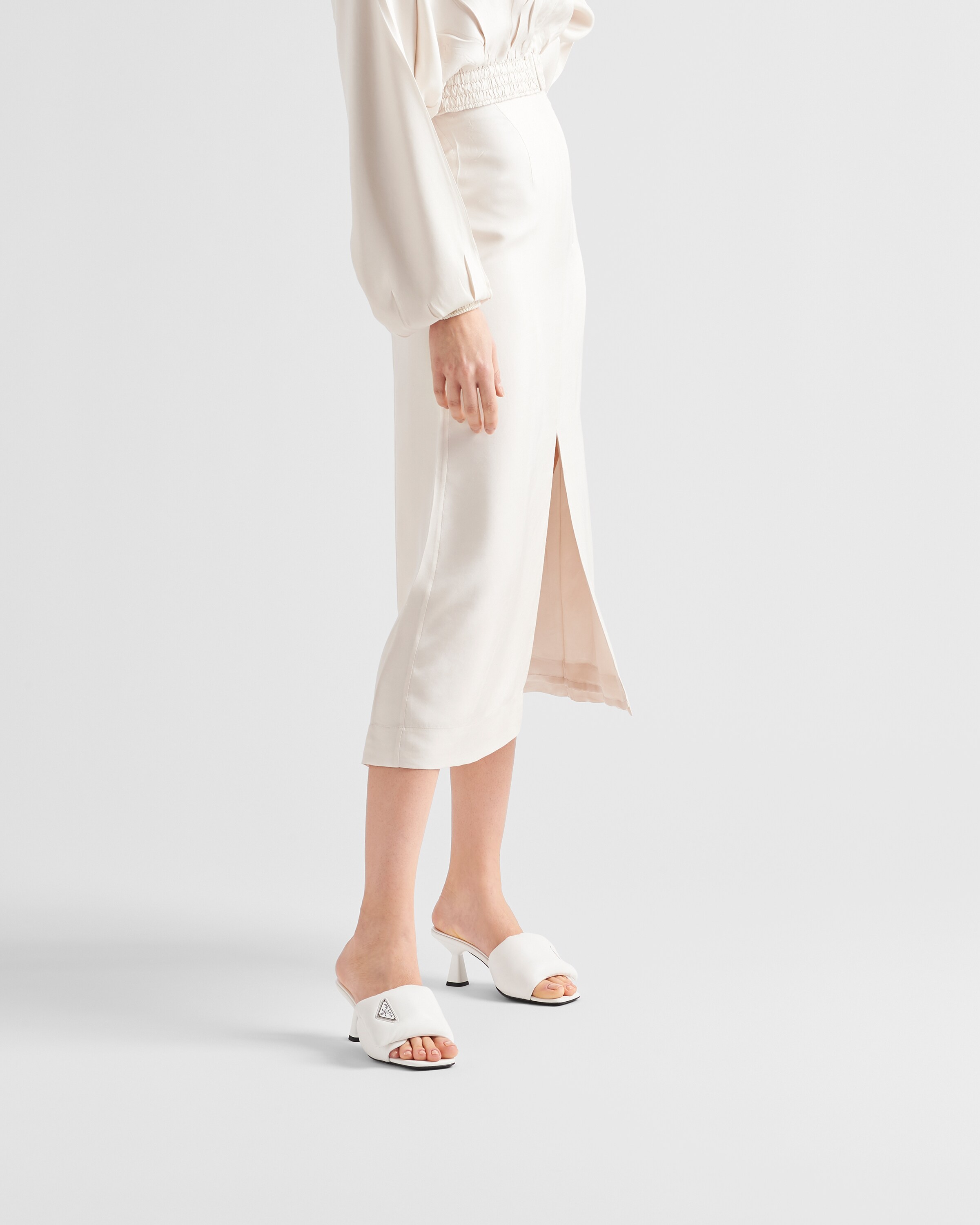 PRA PADDED NAPPA CRISSCROSS SANDALS WHITE LAMBSKIN