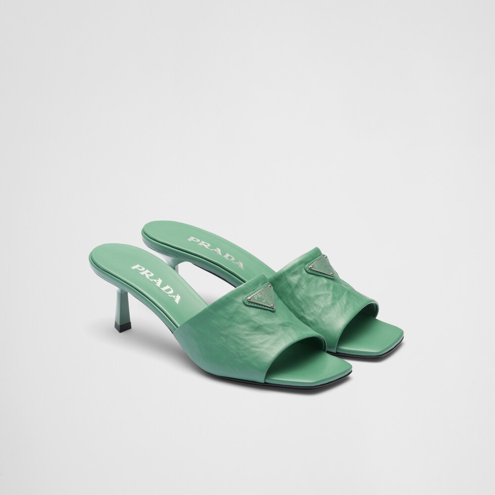 Prada Antiqued nappa leather sandals 1