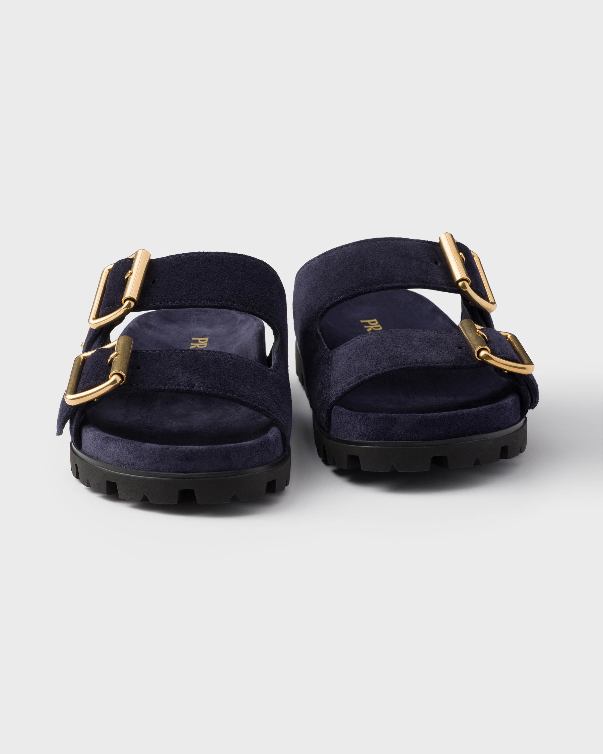プラダ PRADA スエード ヒール オープントゥ サンダル