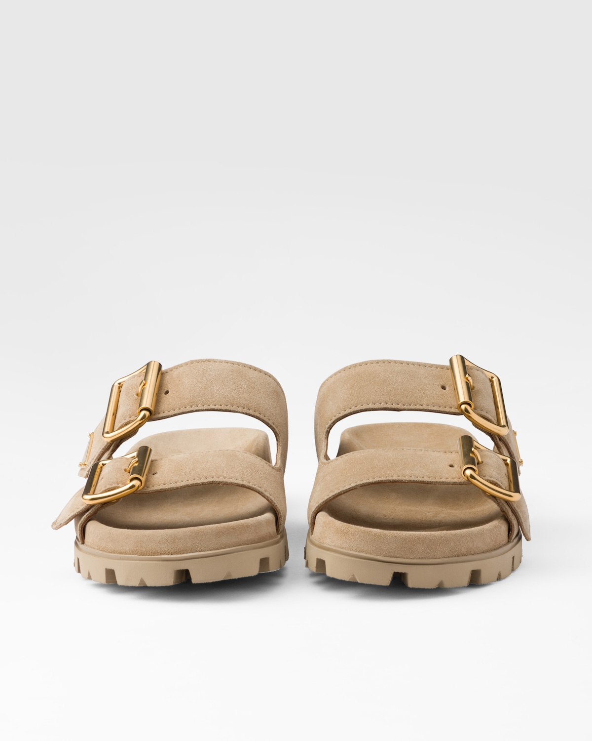 PRADA 26S HEELED SANDALS 135MM IN BLACK SUEDE