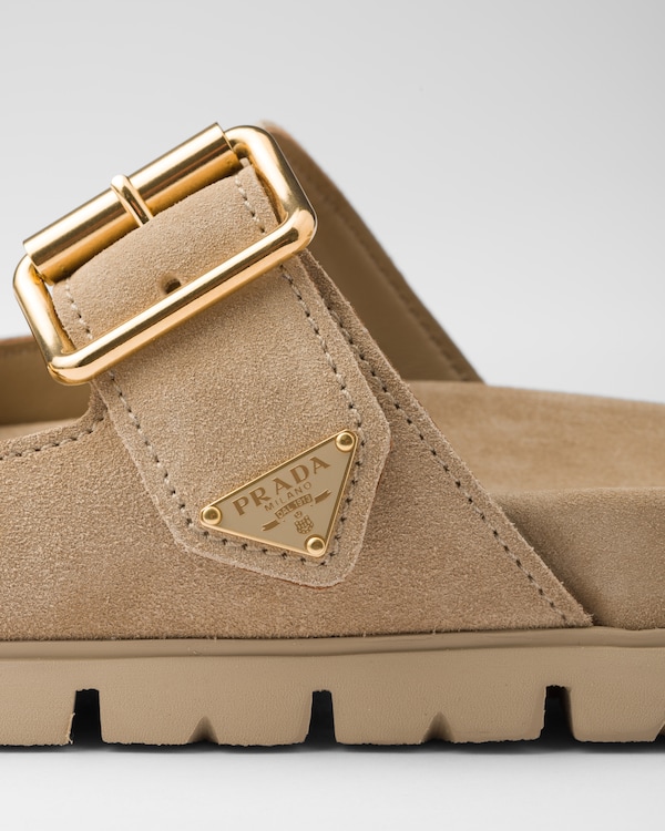 Suede strap slides  Suede strap slides