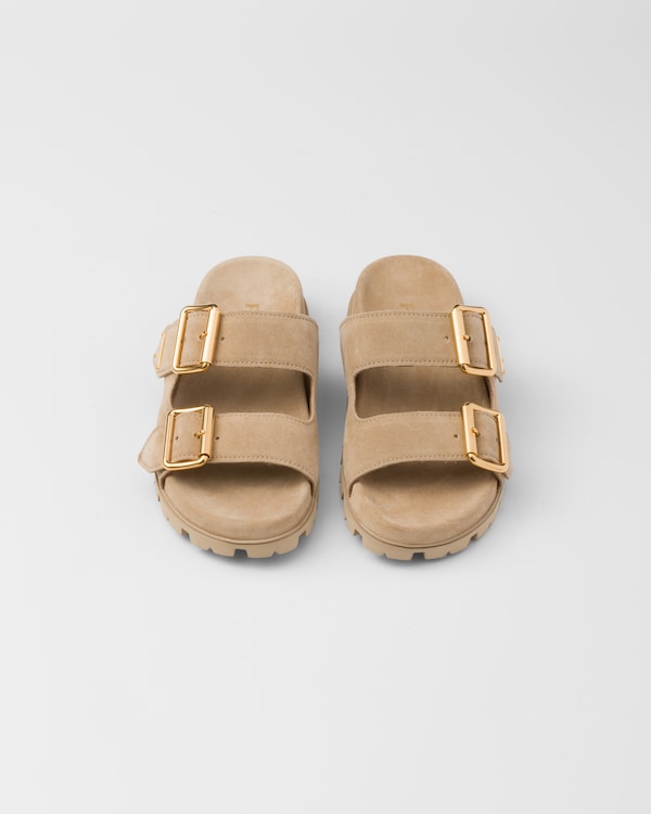 Suede strap slides  Suede strap slides