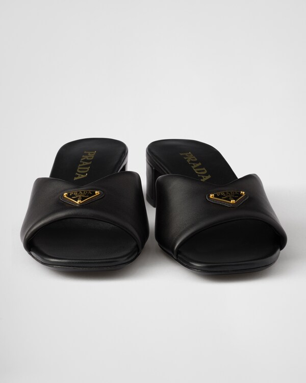 패딩 나파 가죽 샌들 - 블랙 패딩 나파 가죽 샌들 - 블랙