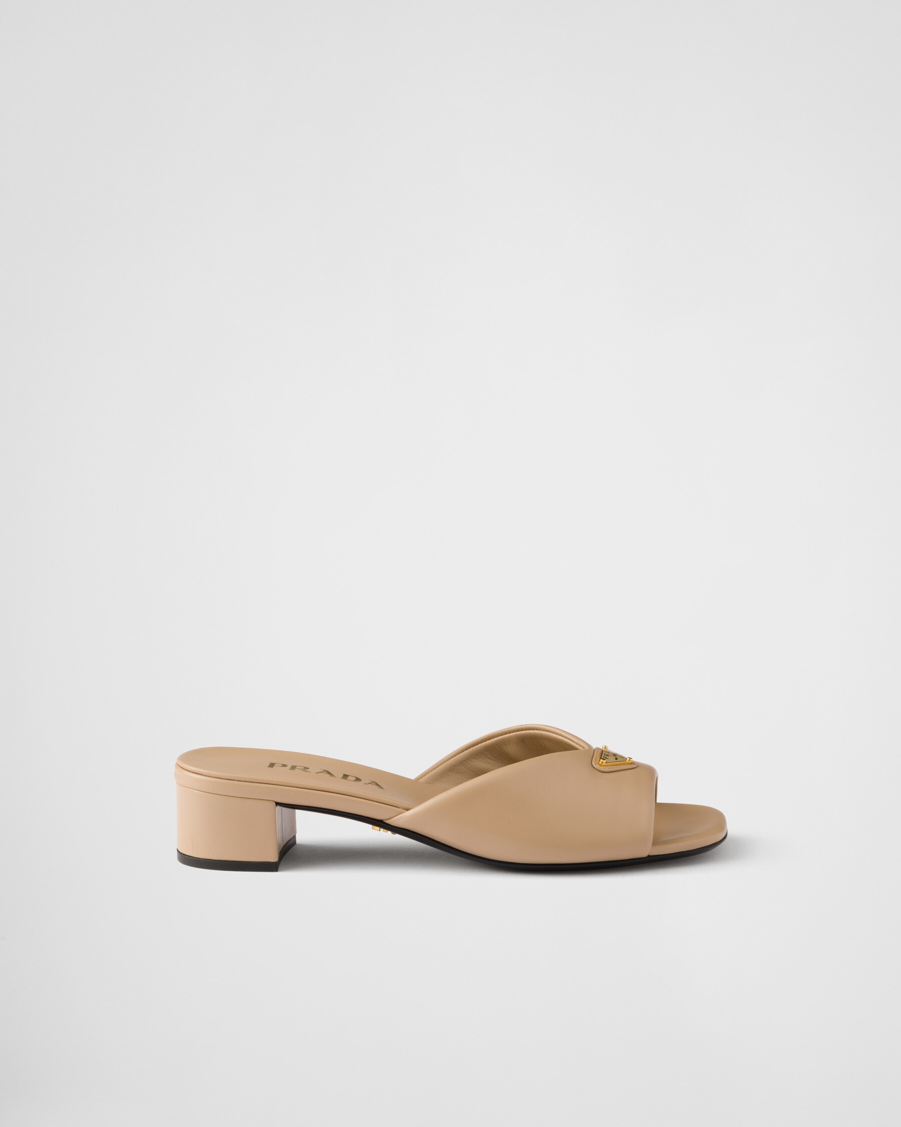 PRADA 25S HIGH-HEEL SANDALS 85 MM IN LIGHT WARM BEIGE LAMBSKIN main image 1