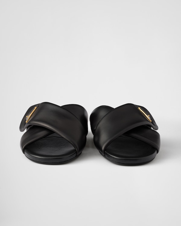 Padded nappa leather slides Padded nappa leather slides