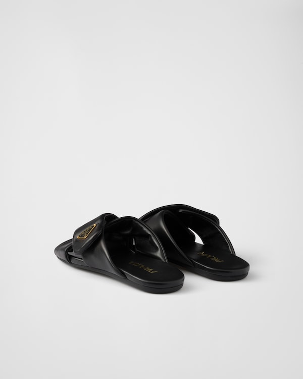 Padded nappa leather slides Padded nappa leather slides