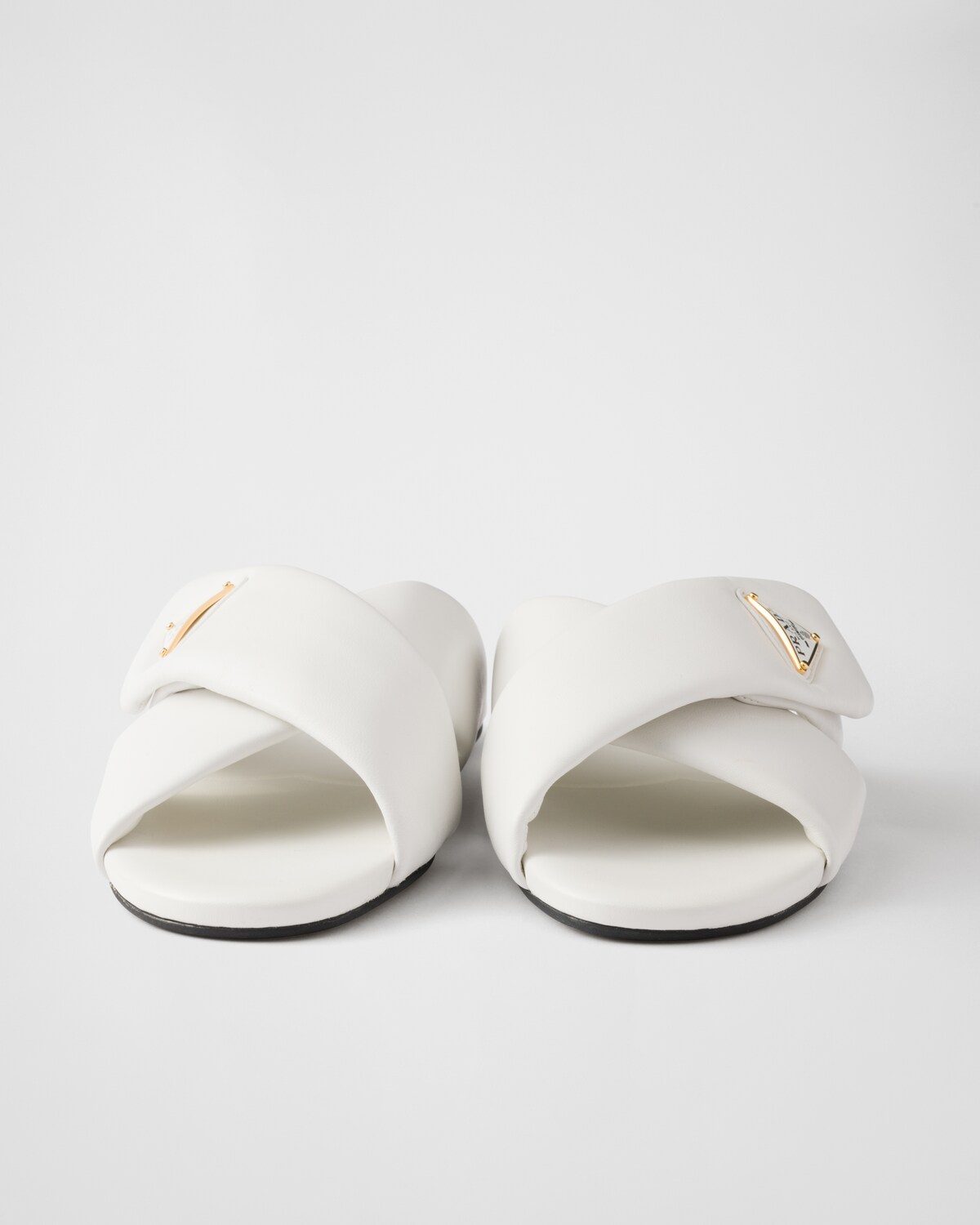 PRA SHEARLING SLIDES WHITE LAMBSKIN