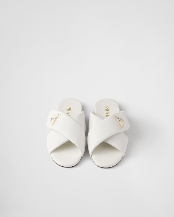 Padded nappa leather slides Padded nappa leather slides