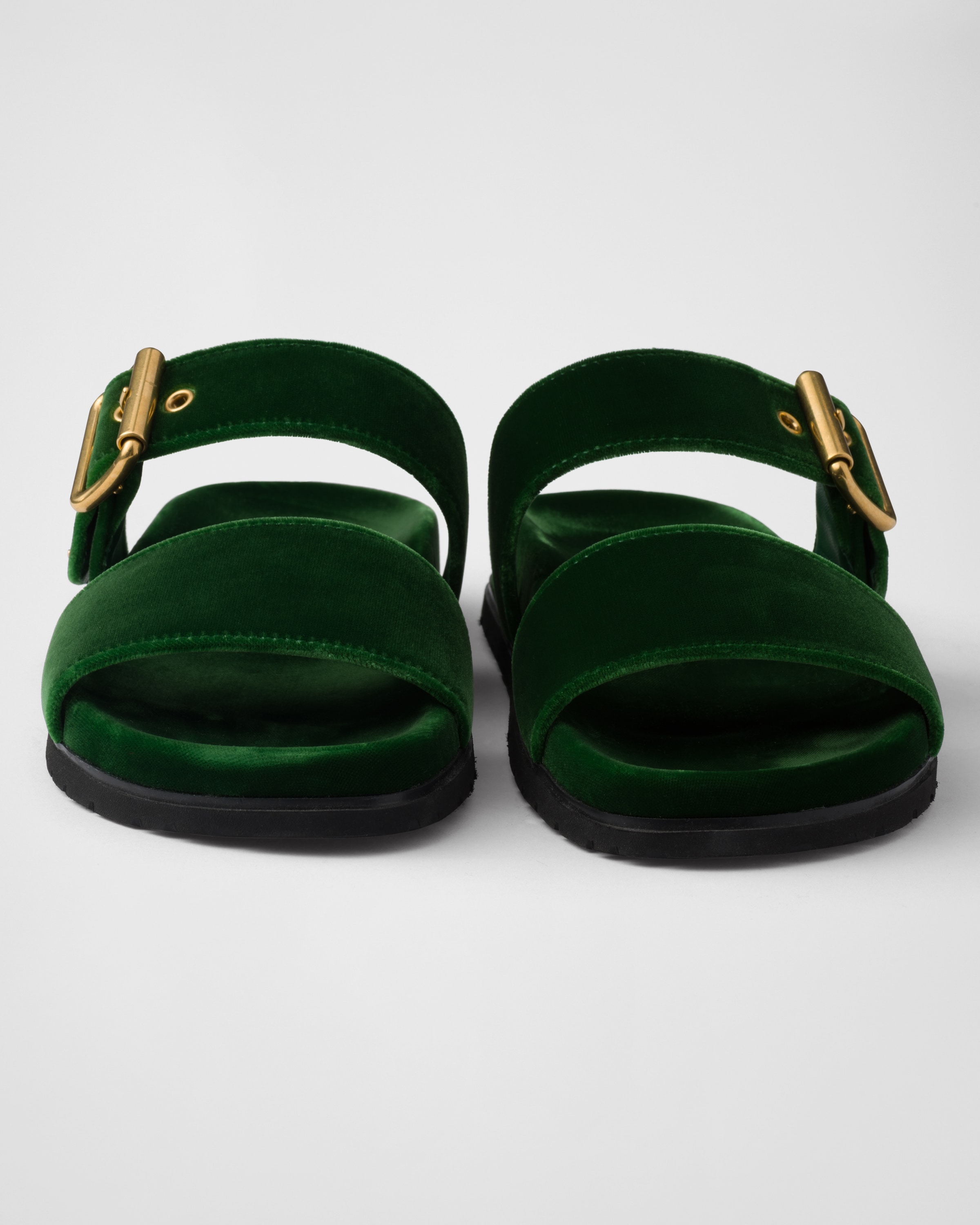 Green velvet slides sales