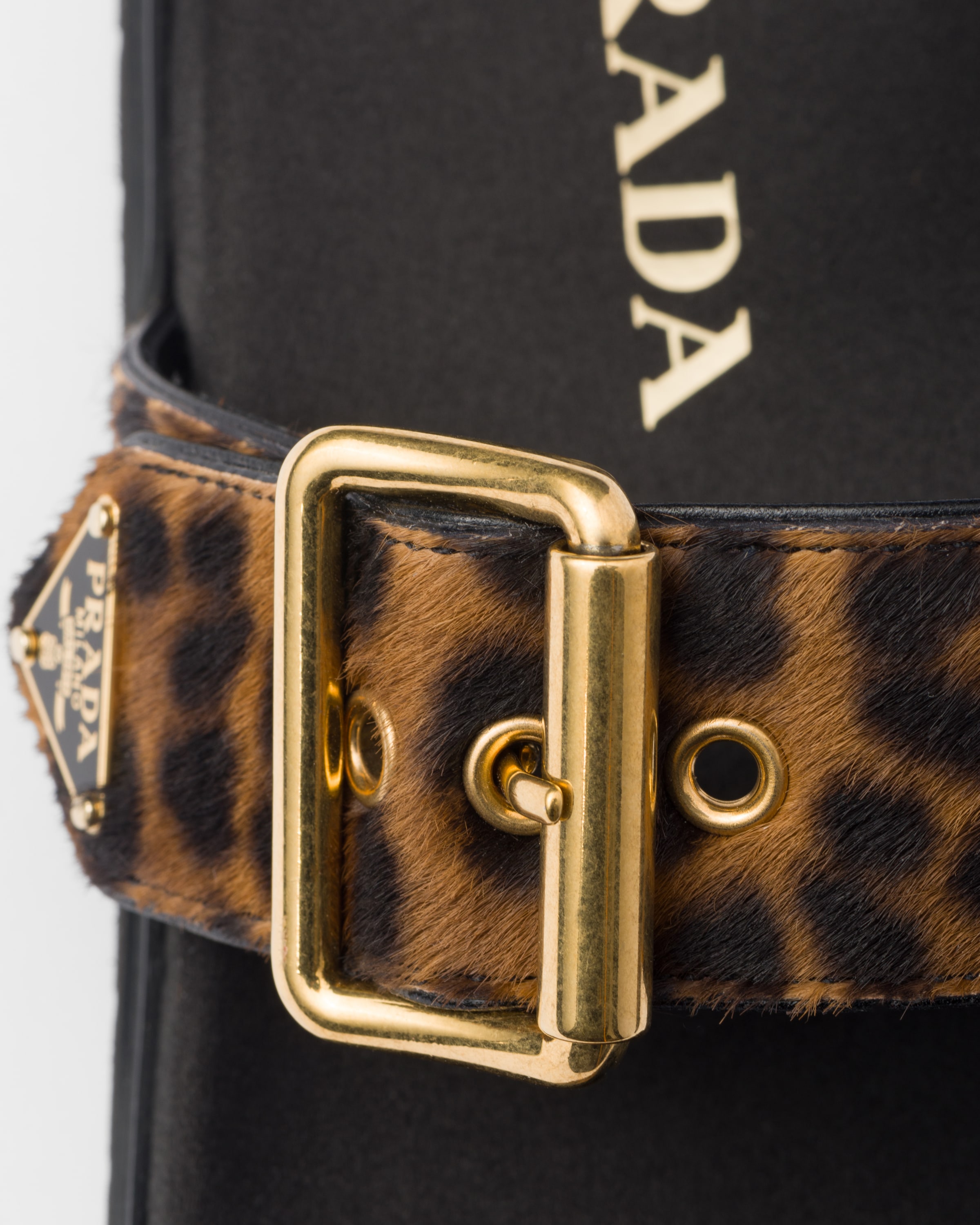 Honey Printed Leather Slides | PRADA Honey Printed Leather Slides | PRADA