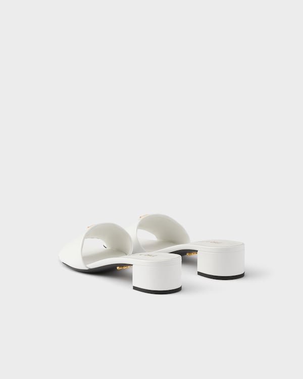 Saffiano patent leather sandals - White Saffiano patent leather sandals - White