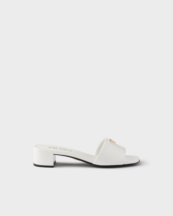 Saffiano patent leather sandals - White Saffiano patent leather sandals - White
