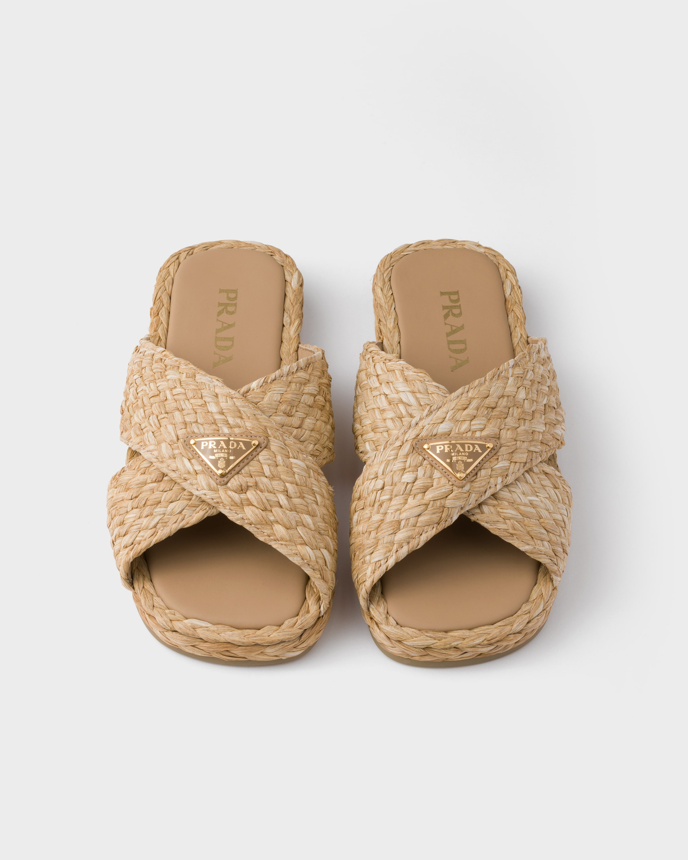 ★PRADA★Raffia Crisscross Slides★大人気★ Black Raffia Crisscross Slides | PRADA
