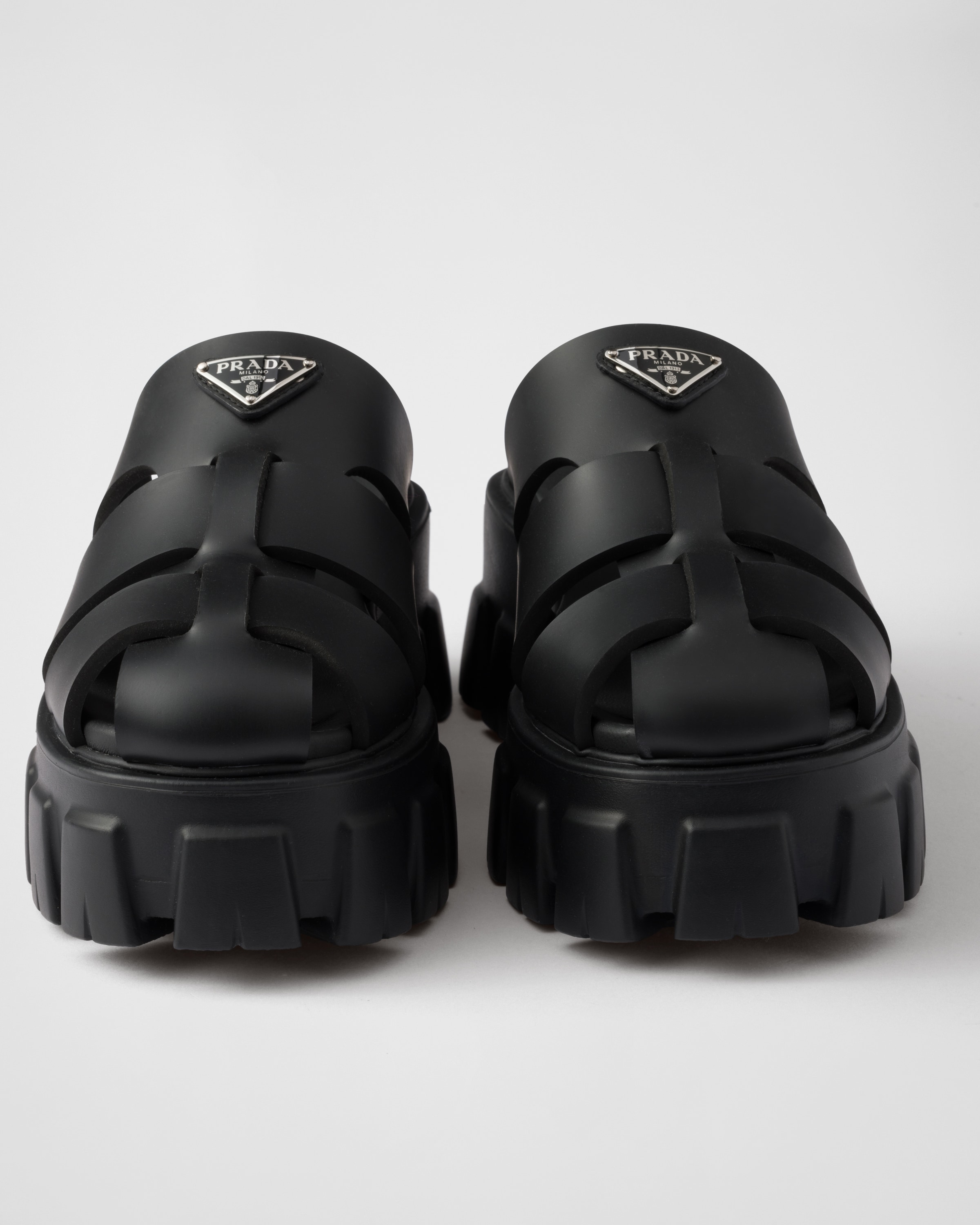★PRADA★関税込♪NEW♪Monolith ロゴ ラバー ミュール ブラック プラダ モノリス ラバー ミュール | PRADA