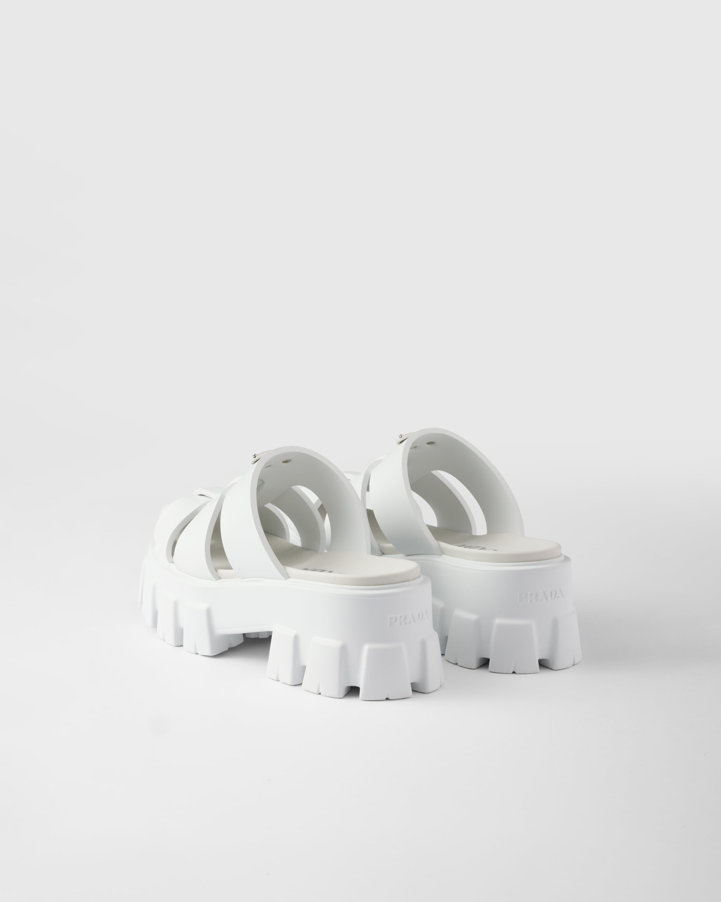 Prada Monolith Rubber Mules In White